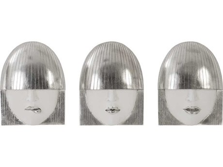 Luxecor Silver Leaf Metal Wall Art Set of 3