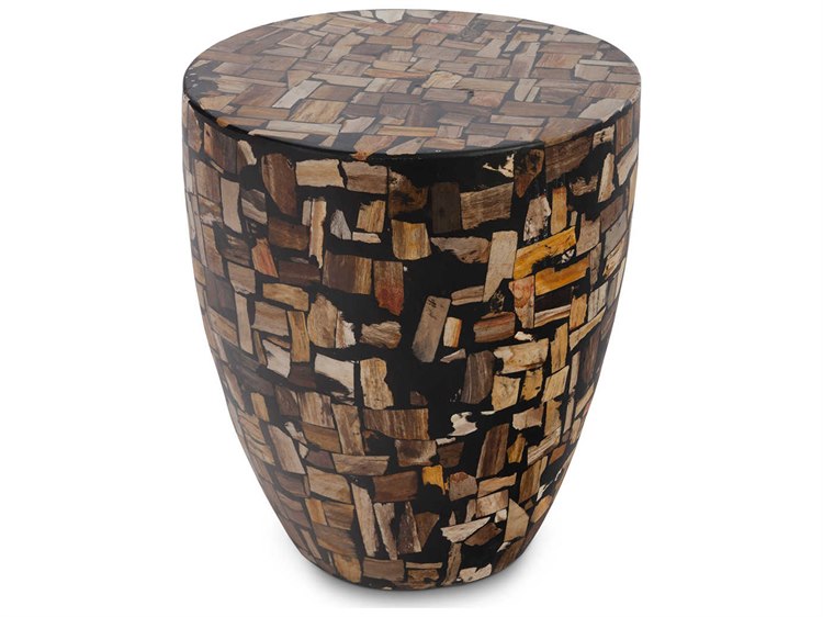 Phillips Collection Petrified Platinum Leaf 14 Wide Round Drum - Phillips Collection Petrified Wood Coffee Table Phillips Collection Petrified Platinum Leaf 14 Wide Round Drum - Phillips Collection Petrified Wood Coffee Table