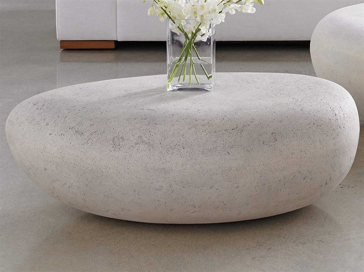 Phillips Collection River Stone Roman 42 Wide Oval Coffee Table Phcph64433 - River Stone Coffee Table Silver Phillips Collection River Stone Roman 42 Wide Oval Coffee Table Phcph64433 - River Stone Coffee Table Silver