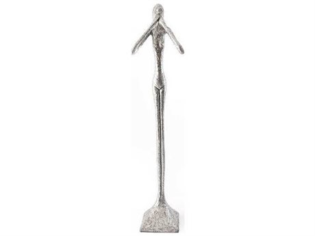 Phillips Collection Silver Leaf 81" High Speak No Evil Skinny Sculpture