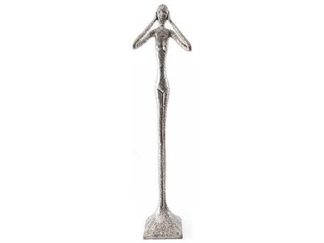 Phillips Collection Silver Leaf 81" High Hear No Evil Skinny Sculpture