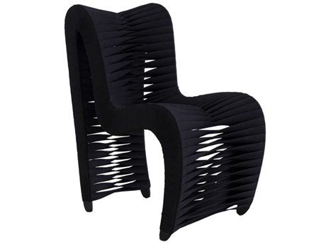 Phillips Collection Seat Belt Black Upholstered Side Dining Chair