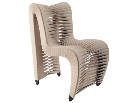Phillips Collection Seat Belt Beige Upholstered Side Dining Chair