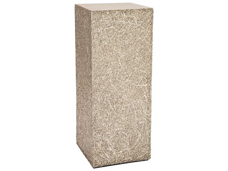 Luxecor String Square Silver Leaf End Table