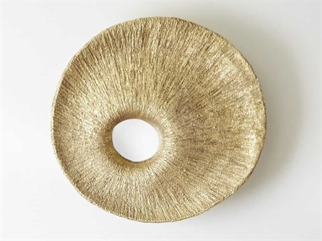 Luxecor Gold Leaf Round Wall Mirror