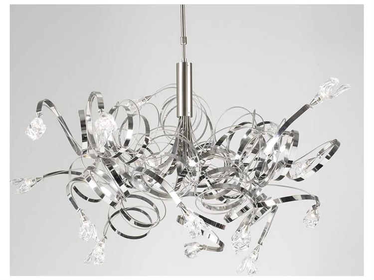 Plc Lighting Ribbon Satin Nickel 48 Wide 16 Light Halogen Plc Lighting Ribbon Satin Nickel 48 Wide 16 Light Halogen Chandelier