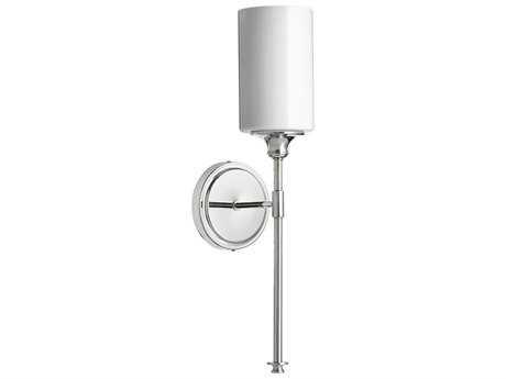 Quorum Celeste 1-Light Polished Nickel Glass Wall Sconce