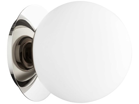 Quorum Globe 1-Light Polished Nickel Glass Wall Sconce