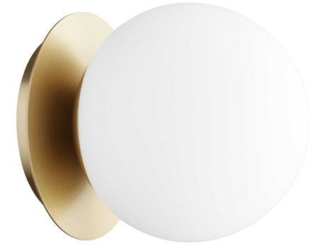 Quorum Globe 1-Light Aged Brass Glass Wall Sconce