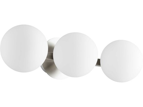 Quorum Globe 3-Light Satin Nickel Glass Vanity Light