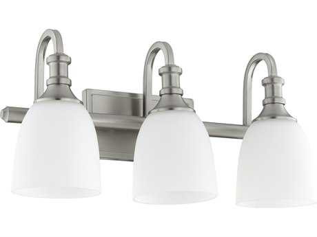 Quorum Richmond 3-Light Satin Nickel Glass Vanity Light
