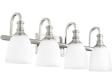 Quorum Richmond 4-Light Satin Nickel Glass Vanity Light