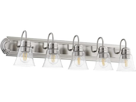 Quorum 5-Light Satin Nickel Glass Vanity Light