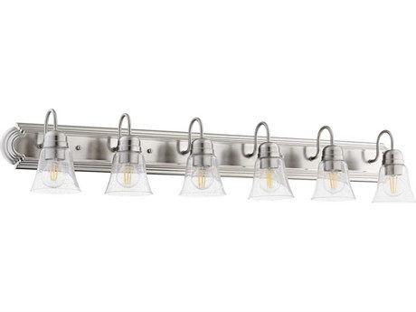 Quorum 6-Light Satin Nickel Glass Vanity Light