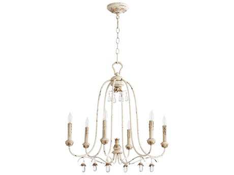 Quorum Venice 6-Light Persian White Crystal Candelabra Chandelier