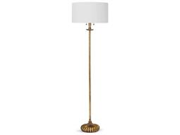 Regina Andrew Clove Stem Antique Gold Leaf Buffet Lamp with Natural Shade REG131171