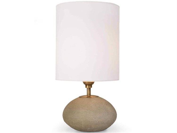 concrete and brass table lamp