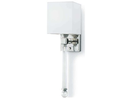 Regina Andrew Crystal 1-Light Polished Nickel Glass Wall Sconce