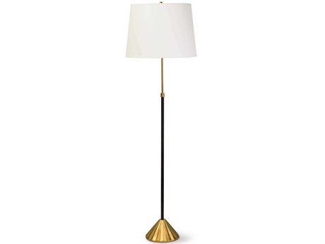Regina Andrew Parasol Gold Leaf Black Floor Lamp