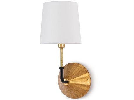 Regina Andrew Parasol 1-Light Gold Leaf Black Wall Sconce
