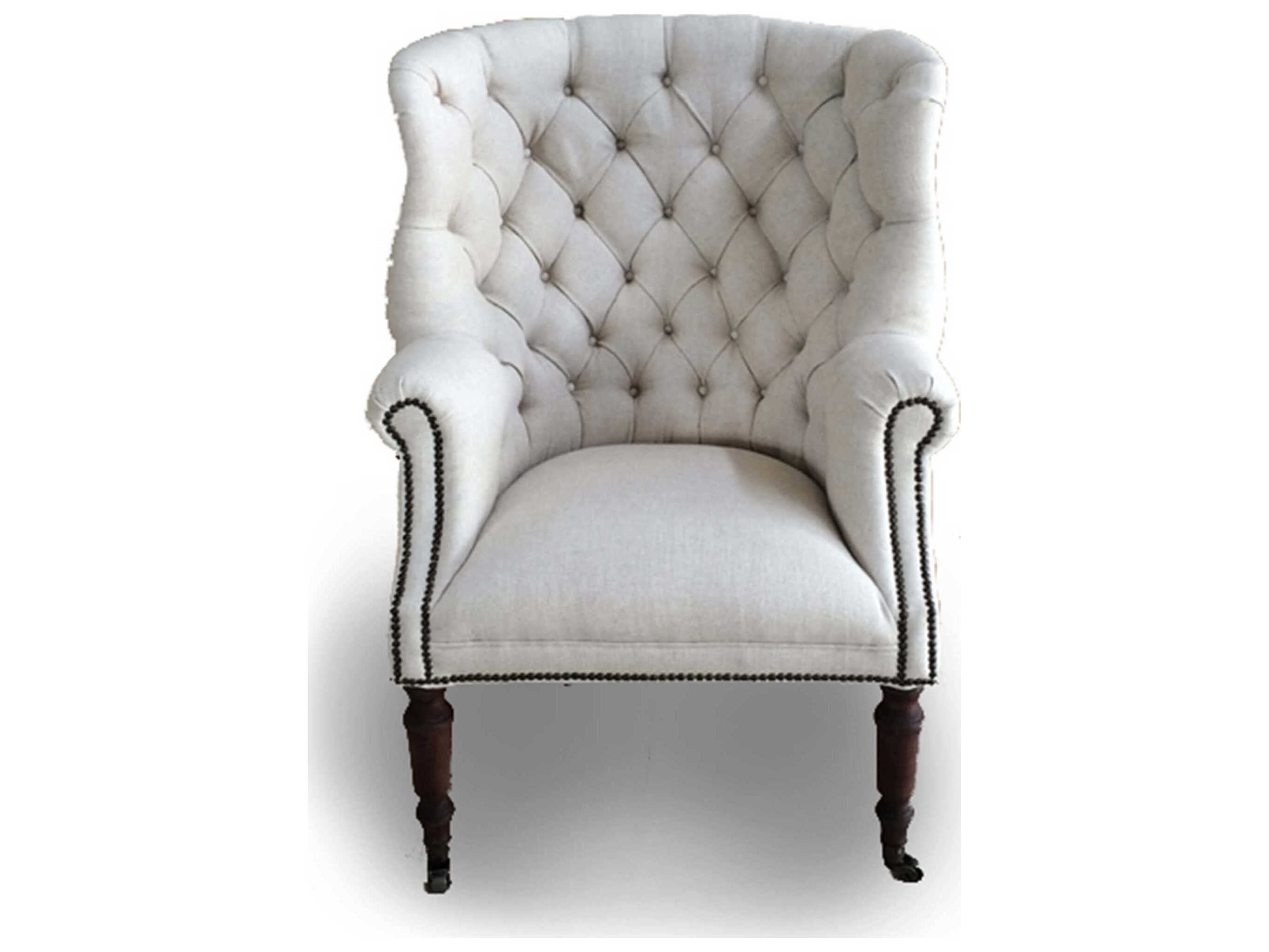 Regina Andrew Tufted Natural Arm Rolling Dining Chair | REG321020