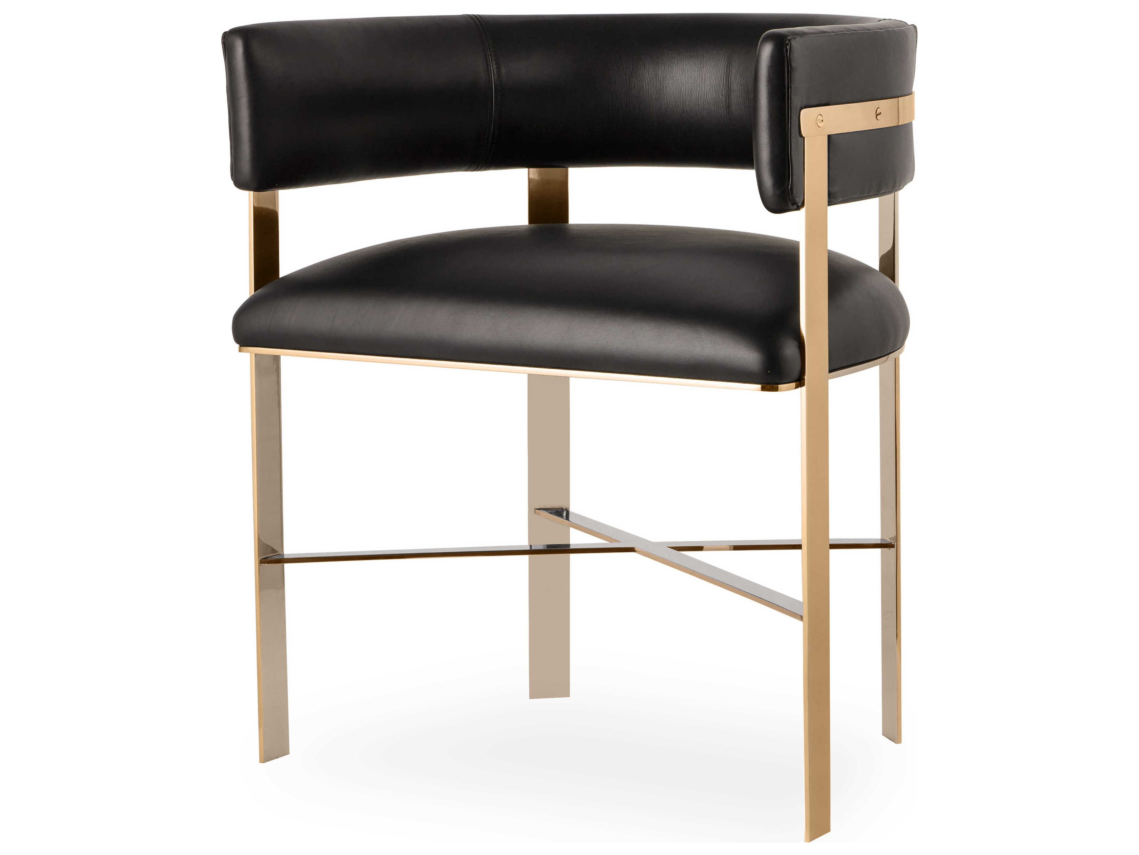 Sonder Distribution Art Black & Mirrored Brass Dining Arm Chair RD1402035