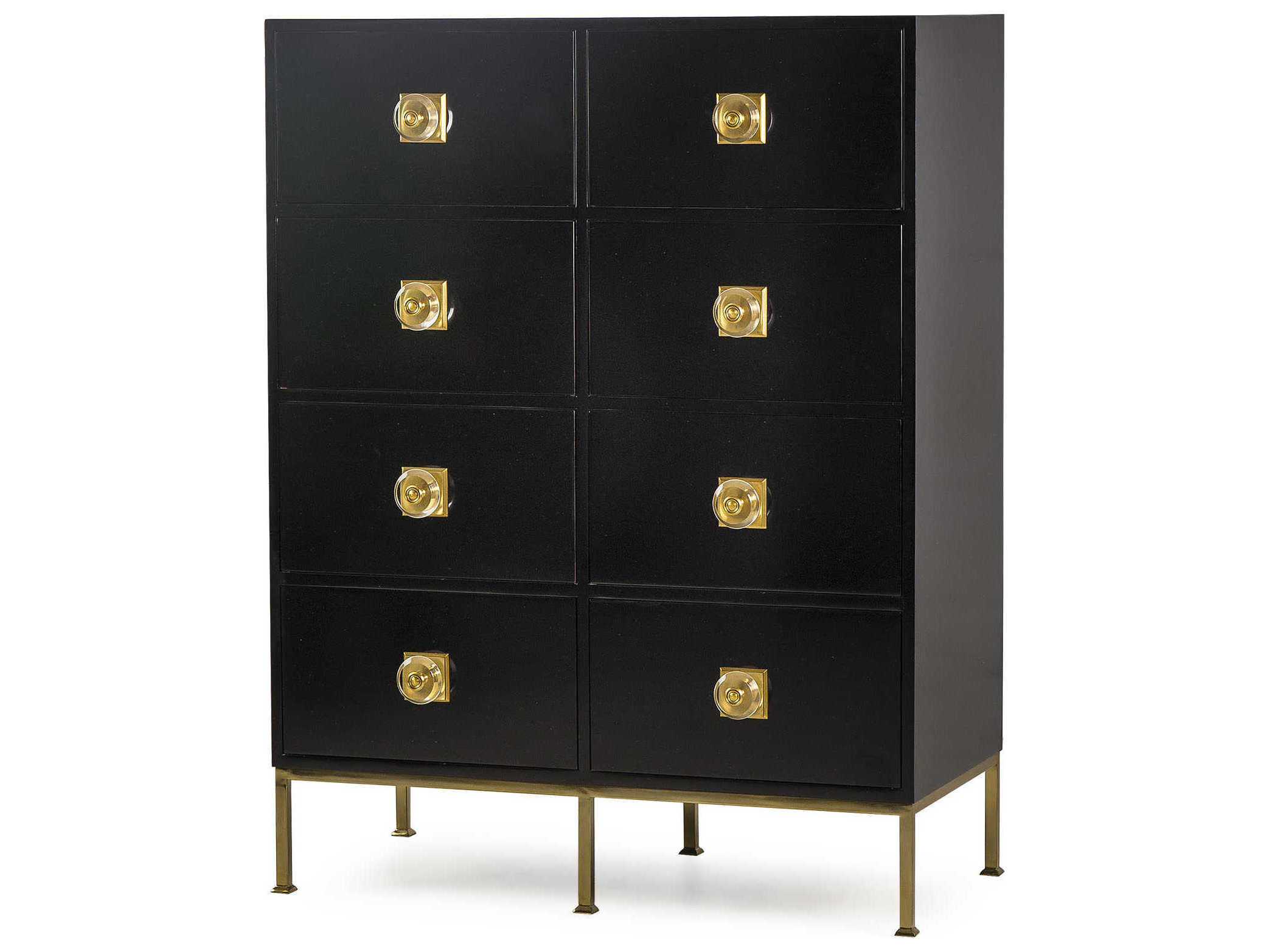 Sonder Distribution Formal Black Lacquer With Brass Accent 42 W X