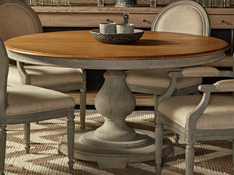 Brown and blue round table Sonder Distribution Nichole Honey Oak With Swedish Blue 60 Wide Round Dining Table Rd0801164