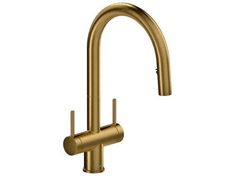 Riobel Azure Brushed Gold Two-Handle Pull-Down Kitchen Faucet
