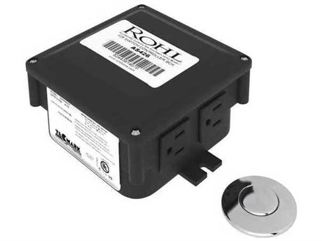 Rohl Polished Chrome Air Activated Switch Button with Control Box For Waste Disposal