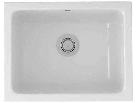 Rohl Fireclay White 24" Rectangular Single Bowl Undermount Kitchen Sink