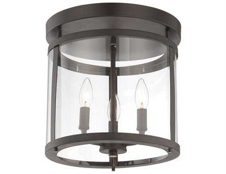 Savoy House Penrose 3-Light English Bronze Glass Semi Flush Mount