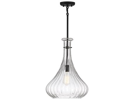 Savoy House Bristo 1-Light Matte Black Glass Pendant