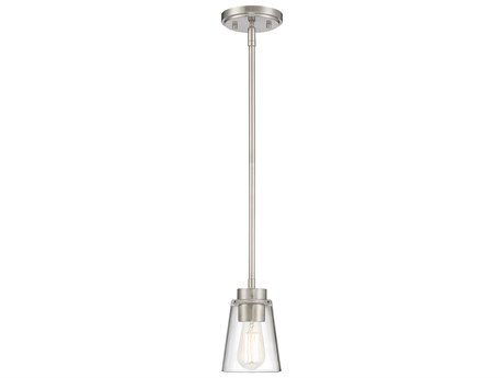 Savoy House Calhoun 1-Light Satin Nickel Glass Bell Mini Pendant
