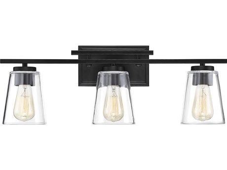 Savoy House Calhoun 3-Light Black Glass Vanity Light