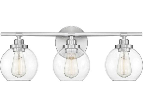 Savoy House Carson 3-Light Satin Nickel Glass Vanity Light
