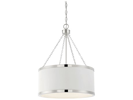 Savoy House Delphi 6-Light White Polished Nickel Drum Pendant
