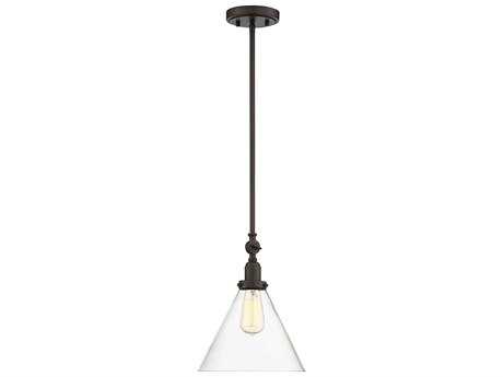 Savoy House Drake 1-Light English Bronze Glass Pendant
