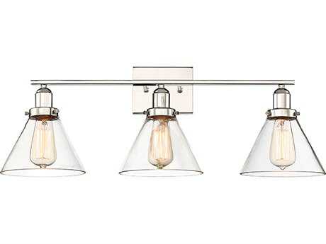Savoy House Drake 3-Light Polished Nickel Glass Vanity Light