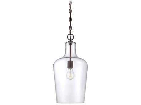 Savoy House Franklin 1-Light English Bronze Glass Bell Pendant