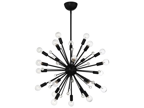 Savoy House Galea 24-Light Matte Black Crystal Sputnik Pendant