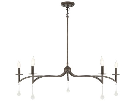 Savoy House Laramie 5-Light Chelsea Walnut Black Crystal Candelabra Chandelier