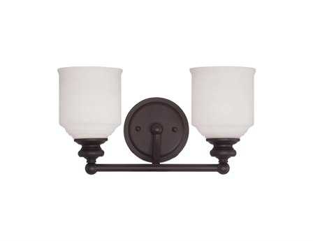 Savoy House Melrose 2-Light English Bronze Glass Vanity Light