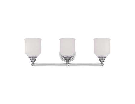 Savoy House Melrose 3-Light Polished Chrome Glass Vanity Light