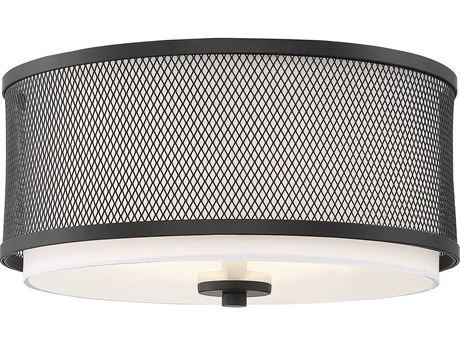 Savoy House Meridian 3-Light Matte Black Drum Flush Mount
