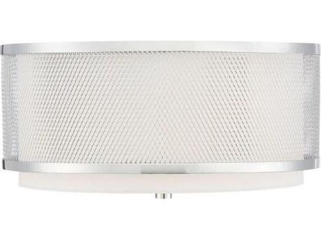 Savoy House Meridian 3-Light Polished Nickel Drum Flush Mount