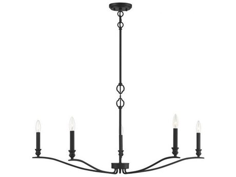 Savoy House Meridian 5-Light Matte Black Candelabra Chandelier