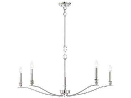 Savoy House Meridian 5-Light Polished Nickel Candelabra Chandelier
