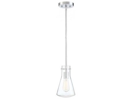 Savoy House Meridian 1-Light Chrome Glass Globe Geometric Mini Pendant