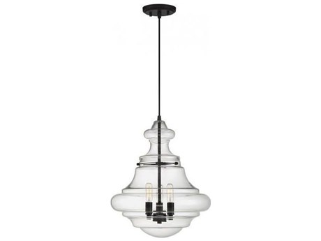 Savoy House Meridian 3-Light Oil Rubbed Bronze Glass Geometric Pendant